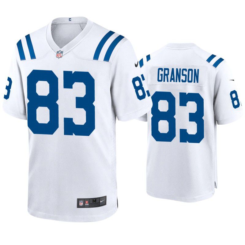 Men Indianapolis Colts 83 Kylen Granson Nike White Game NFL Jersey